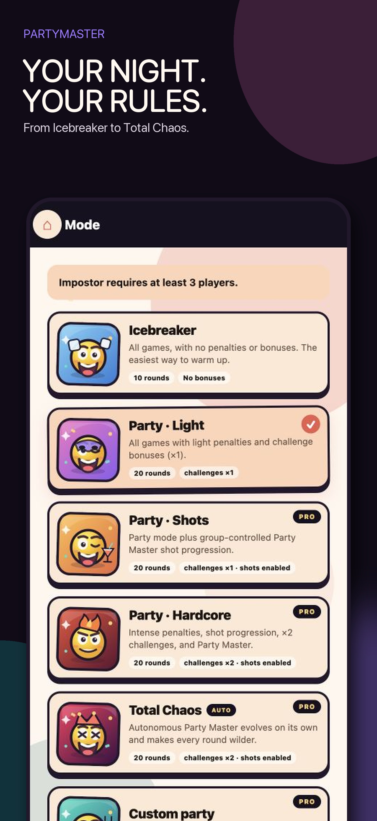 Party modes
